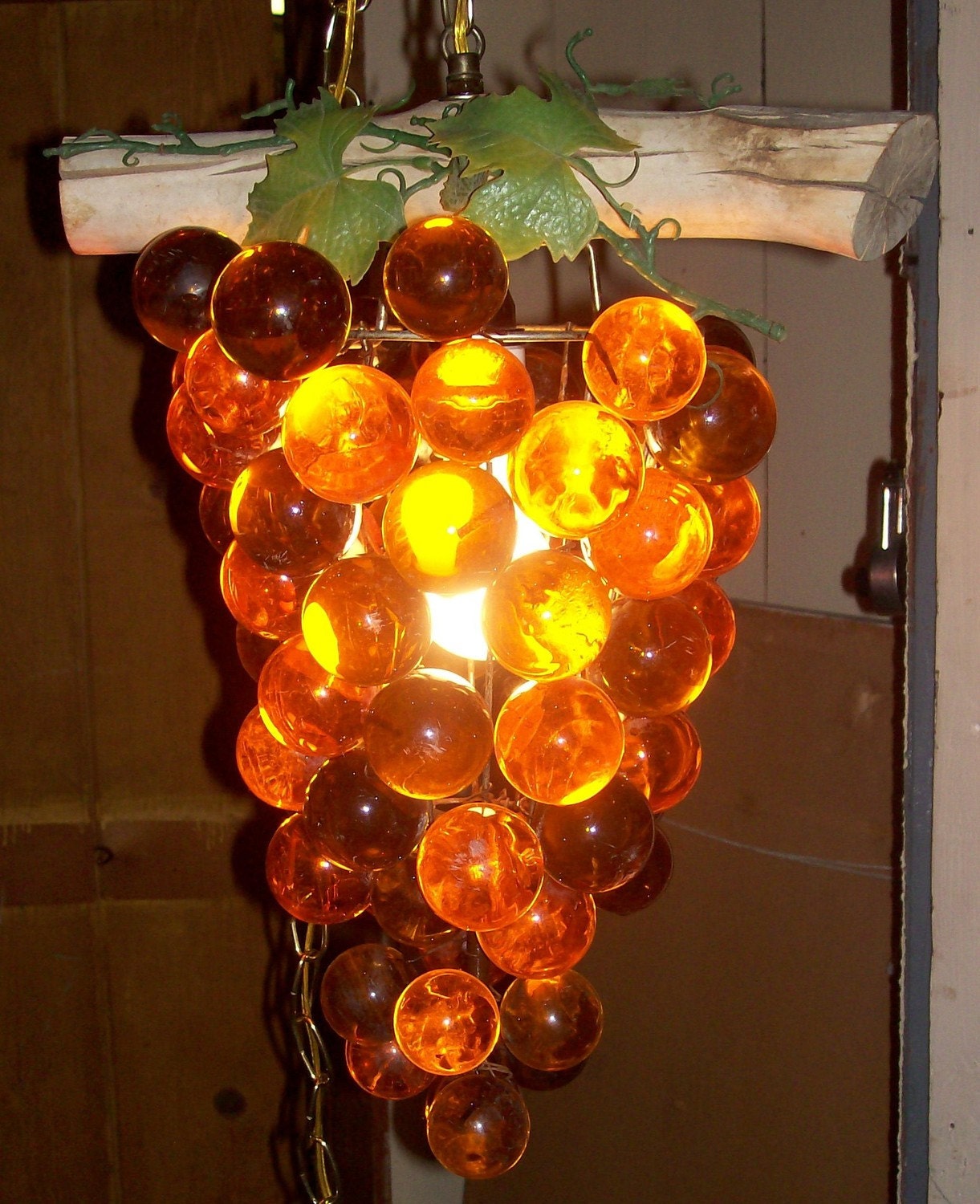 Vintage Lucite Amber Grape Cluster Swag Ceiling by VintageWeAre