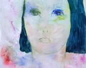 Outsider Portrait Painting JUST NEED YOU progressive art brut raw art visionary intuitive