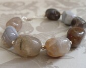 Botswana Agate and Sterling Silver Bracelet