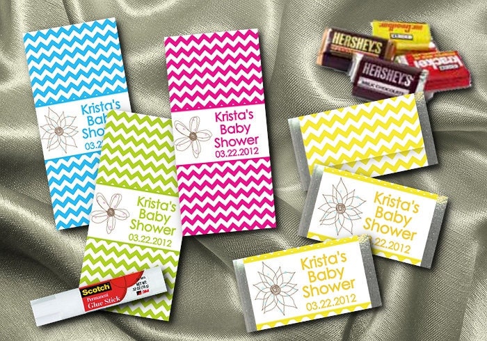 36 Hershey's Mini Candy Wrappers, Wedding, Bridal or Baby Shower, Birthday, Chevron Pattern Il_570xn