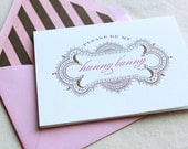 Raspberry Truffle- 2 color letterpress printed card with envelope liner