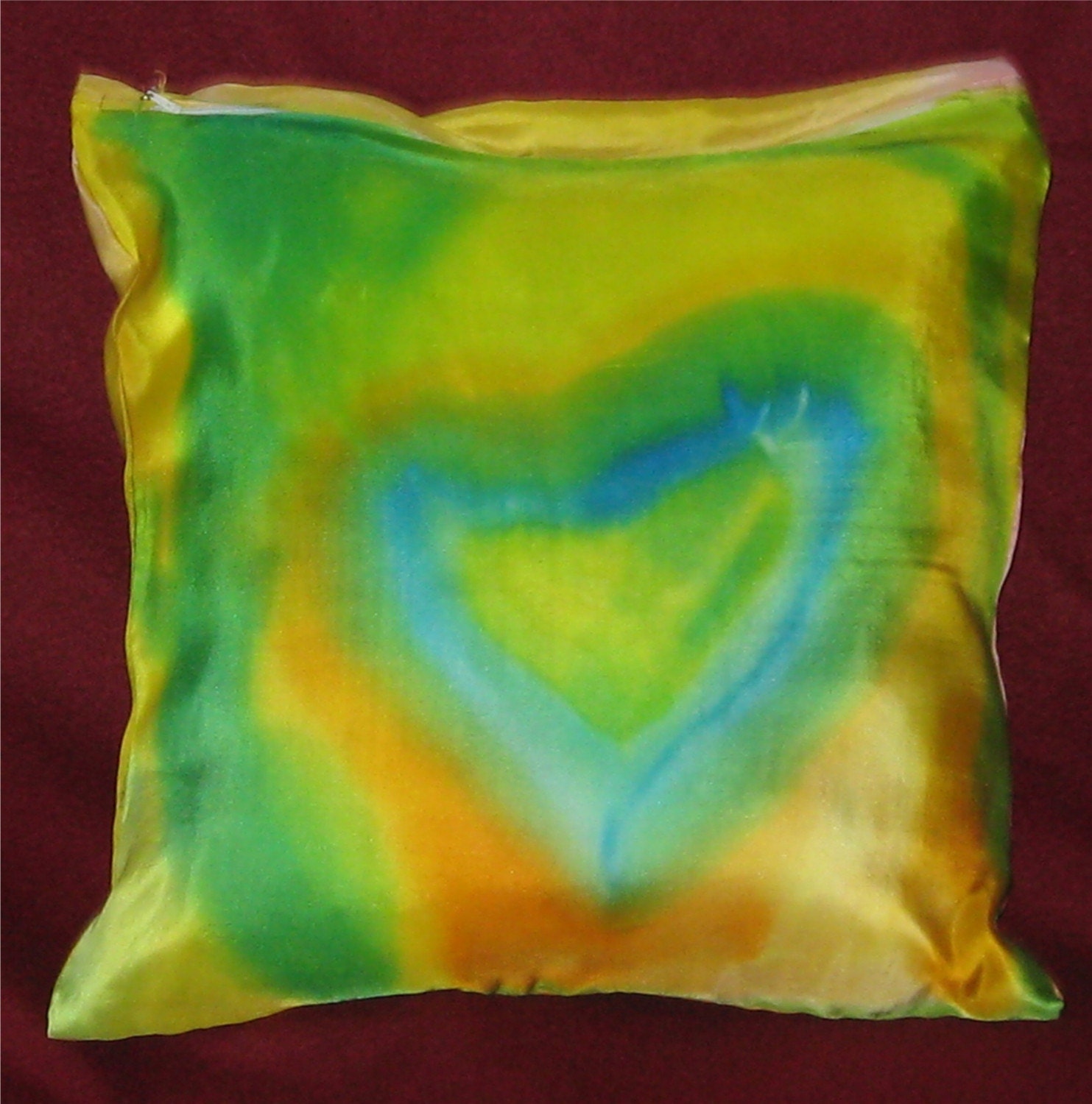 Valentine,Hand Designed,Silk Pillow,Silk Pillow Sham,Hearts,Home Decor,ON SALE