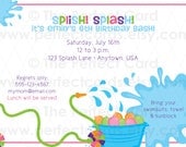 Splish Splash Water Fun - Birthday Party Invite - Girl or Boy