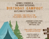 Campout / Camping  Birthday Invitation