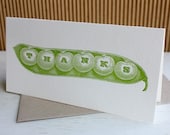 Letterpress Thank You Notes - Pea pod (set of 6)