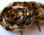 Call of The Wild Satin Fresh Water Pearl Peony Poppy Pins Bobby pin set