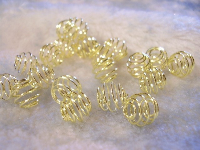 Gold Plated Spirals 8mm Golden Coils 20 pcs