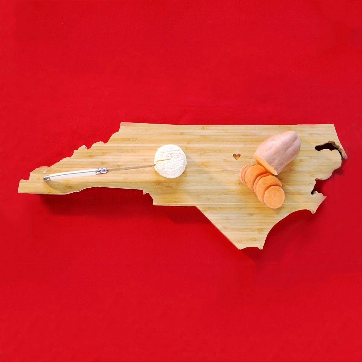 AHeirloom's North Carolina State Shaped Cutting Board