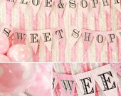 Sweet Shoppe Birthday Banner - It's a Girl decor, Baby Shower decor, Pretty in Pink Party, Hello Kitty Party, ready to ship Il_170x135