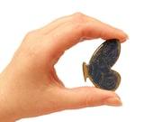 Wooden Butterfly Brooch - COBALT FLYING BUTTERFLY