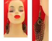 Burnished Gold Wreath Feather Earrings NEW Handmade Jewelry Women Accessories