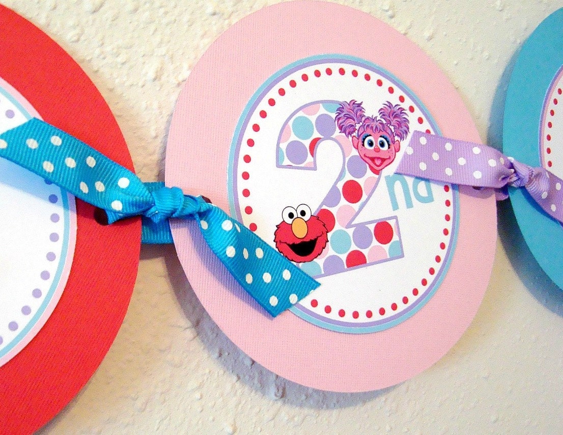 Elmo and Abby Party Banner, Personalized Party Decor, Baby Shower Banner
