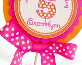 Pink and Orange Polka Dot Centerpiece, Table Decor Il_170x135