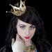 Gold Crown Alice in Wonderland Queen Princess Gothic Lolita Fascinator Burlesque Bride Goth Steampunk Accessory from Pearls & Swine