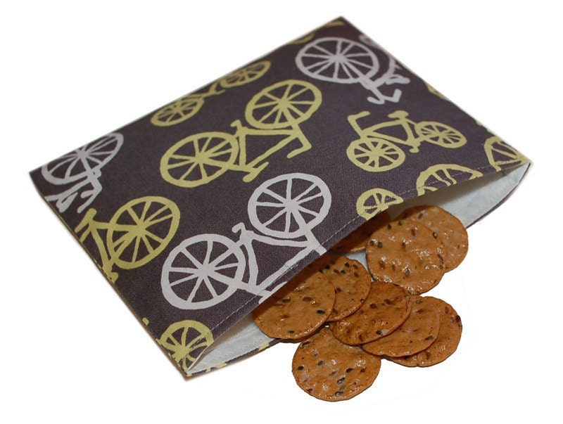 Reusable Snack Bag - Bicycles Michael Miller