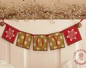 Primitive CHRISTMAS banner JOY BANNER Garland Wall Hanging Wall Sign Polka Dots tdipt Photo props Winter banner