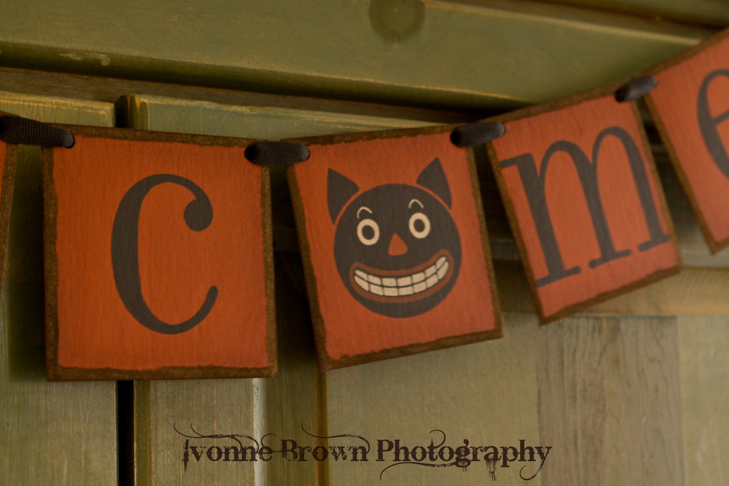 Primitive FALL banner WELCOME BANNER Garland Halloween signs photo props tdipt Harvest banner word art