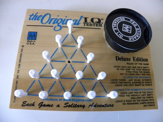 The Original IQ Tester Peg Board Game 1976 by Scentsiblescents