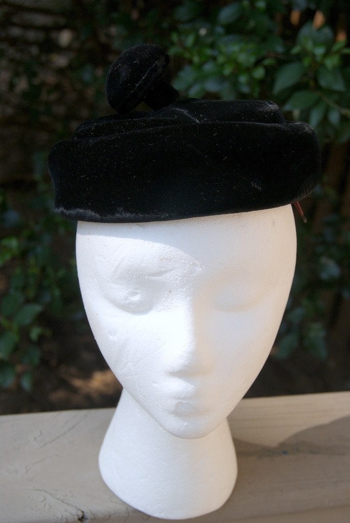 Velvet Pillbox Hat