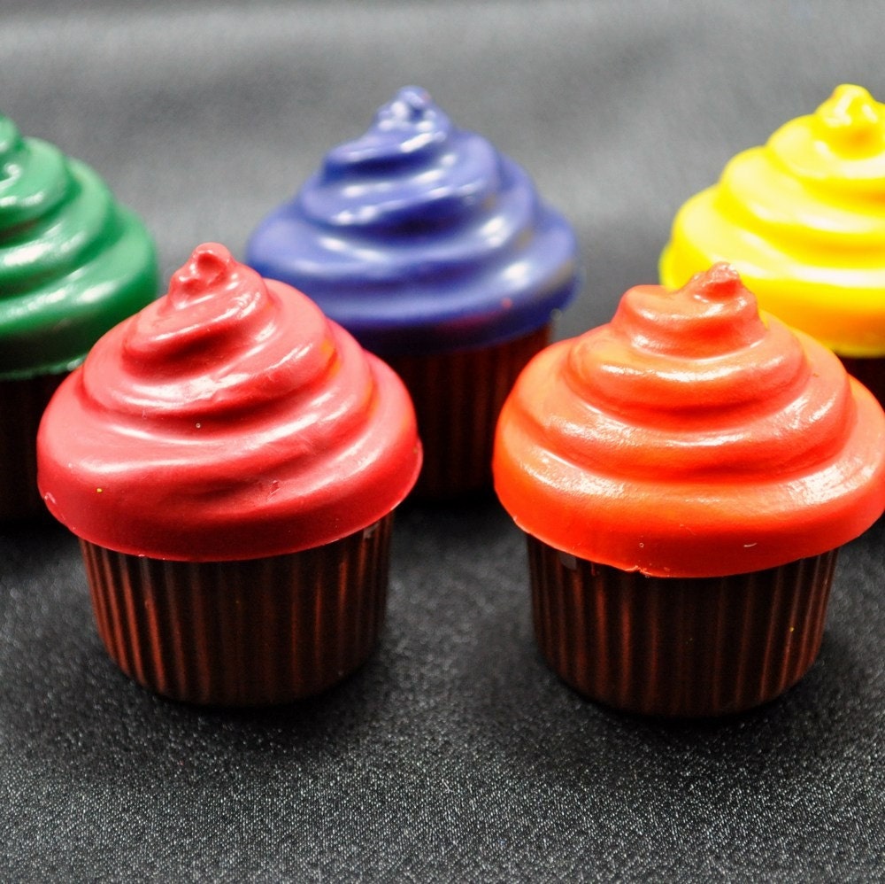 Recycled Crayons Cupcake Shaped Set of 5.