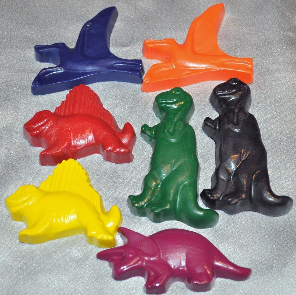 Recycled Crayons Jumbo Dinosaur Shaped Total of 7. Il_170x135