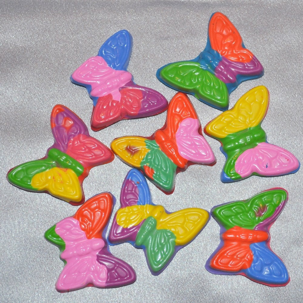 Recycled Crayons Color Me Happy Butterfly Shaped - Total of 8