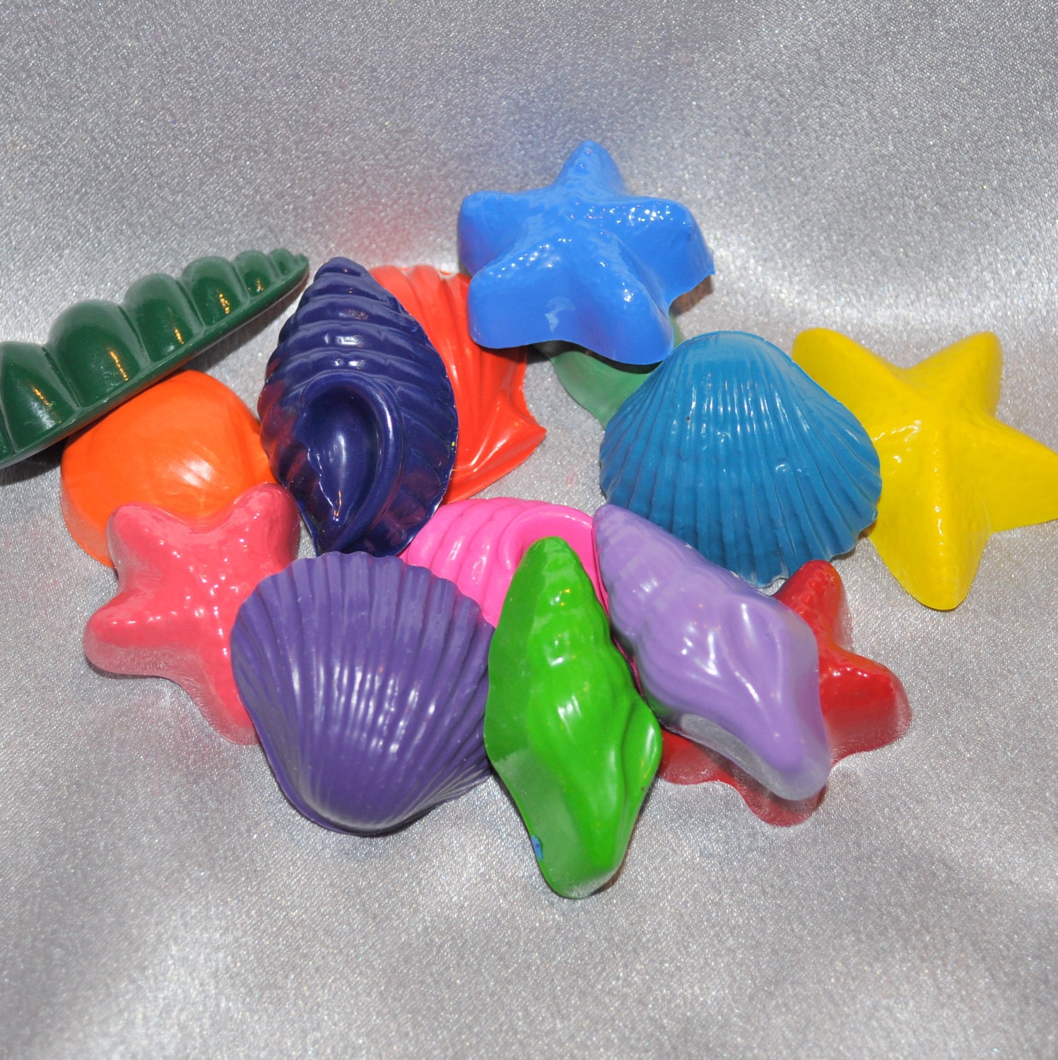 Recycled Crayons Sea Shell Shapes Total of 14.