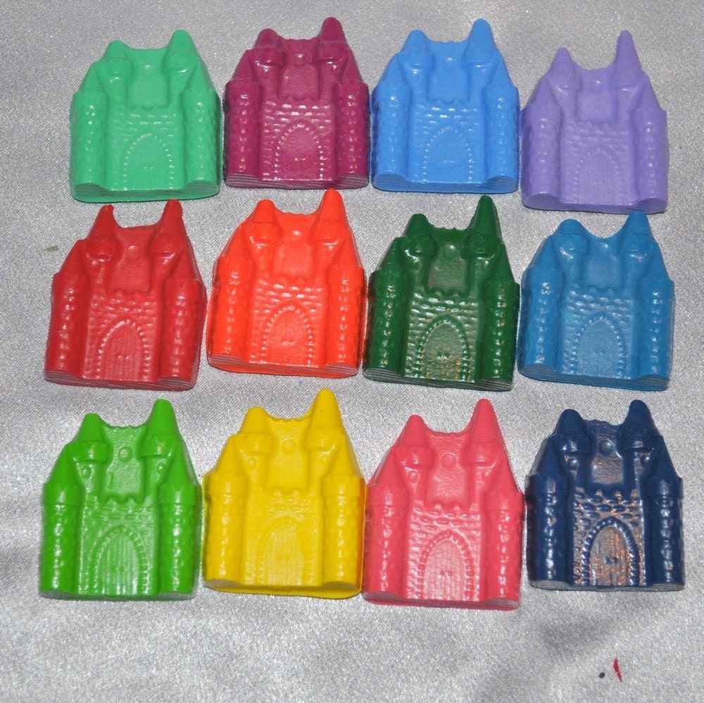Recycled Crayons Castle Shaped - Set of 12 Il_570xn