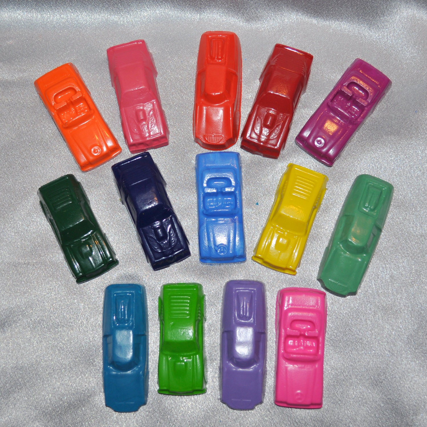Recycled Crayons Toy Car Shaped / Total of 14. Il_570xn