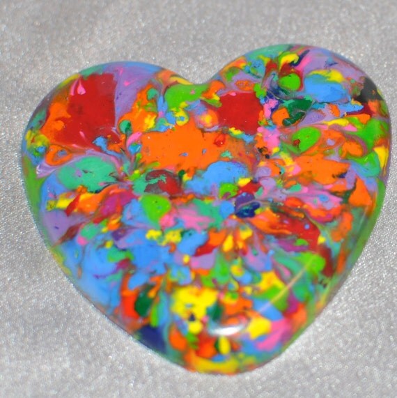 Recycled Crayons Heart Shaped / Total of 8. Il_570xn