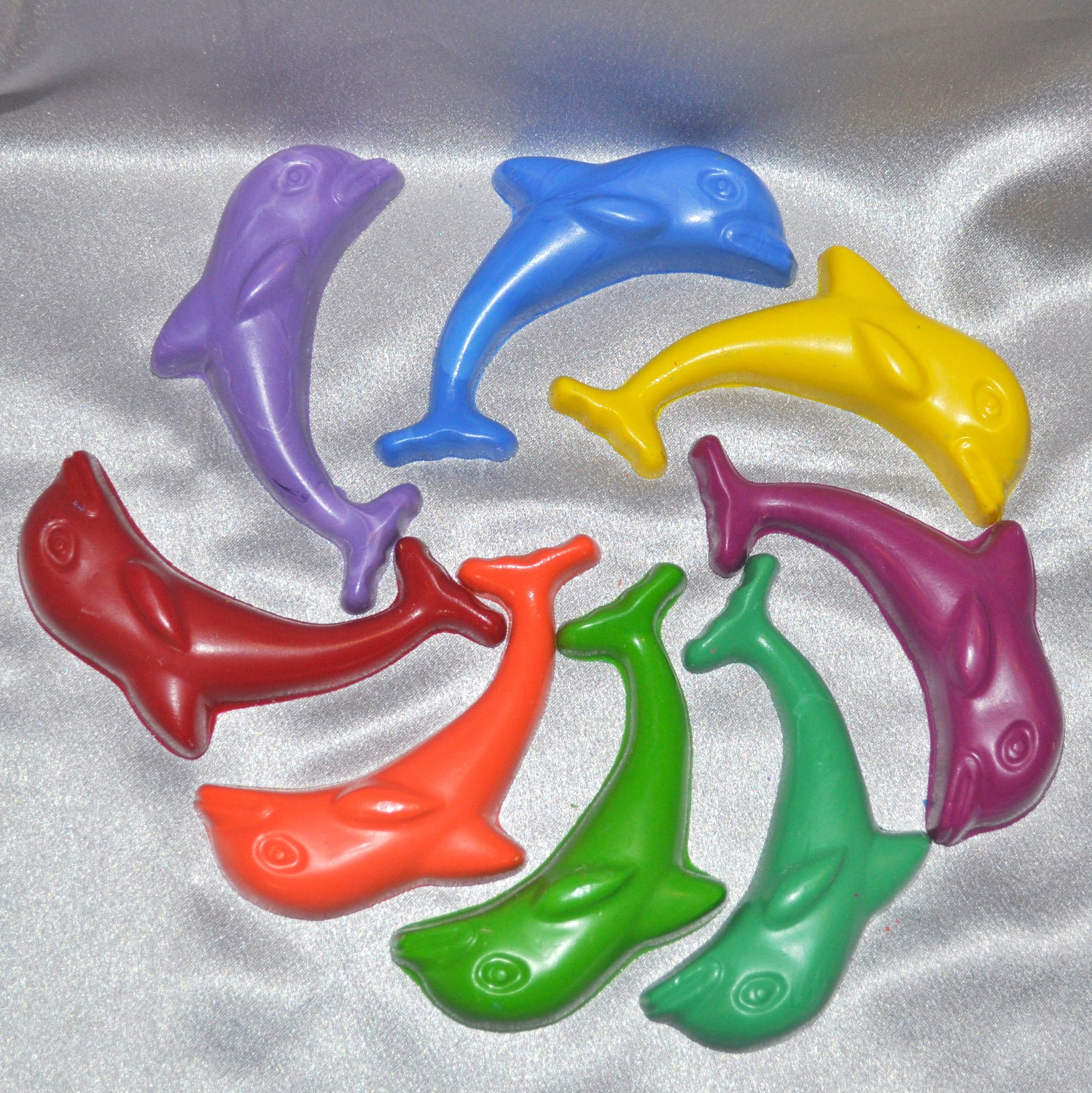 Recycled Crayons Large Dolphin Shaped Total of 8. Il_570xn