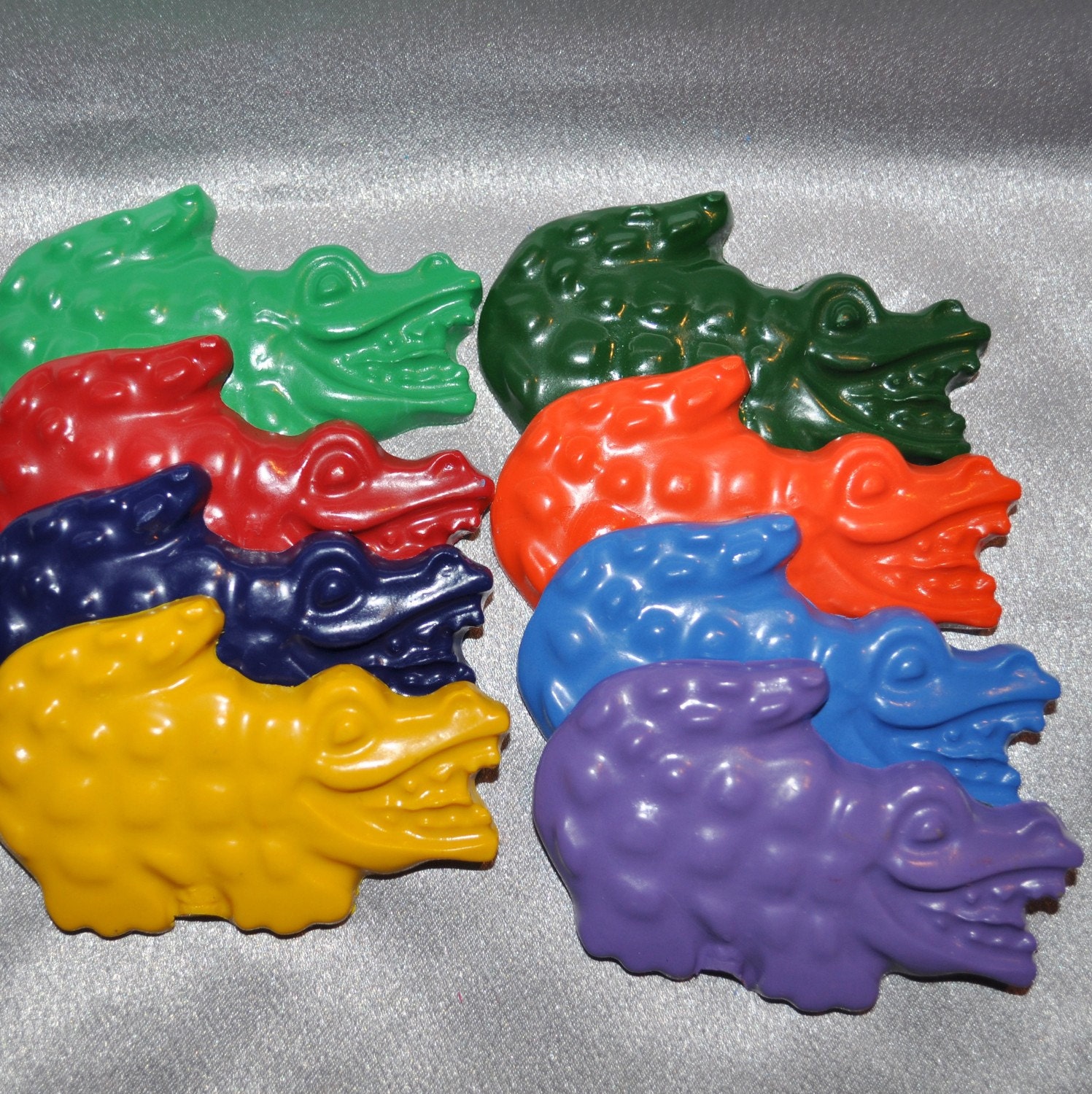Recycled Crayons Large Alligator Shaped Total of 8.