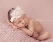 Light pink chiffon headband, baby headband, adult headband, infant headband, child headband