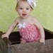 lace petti romper with a bow