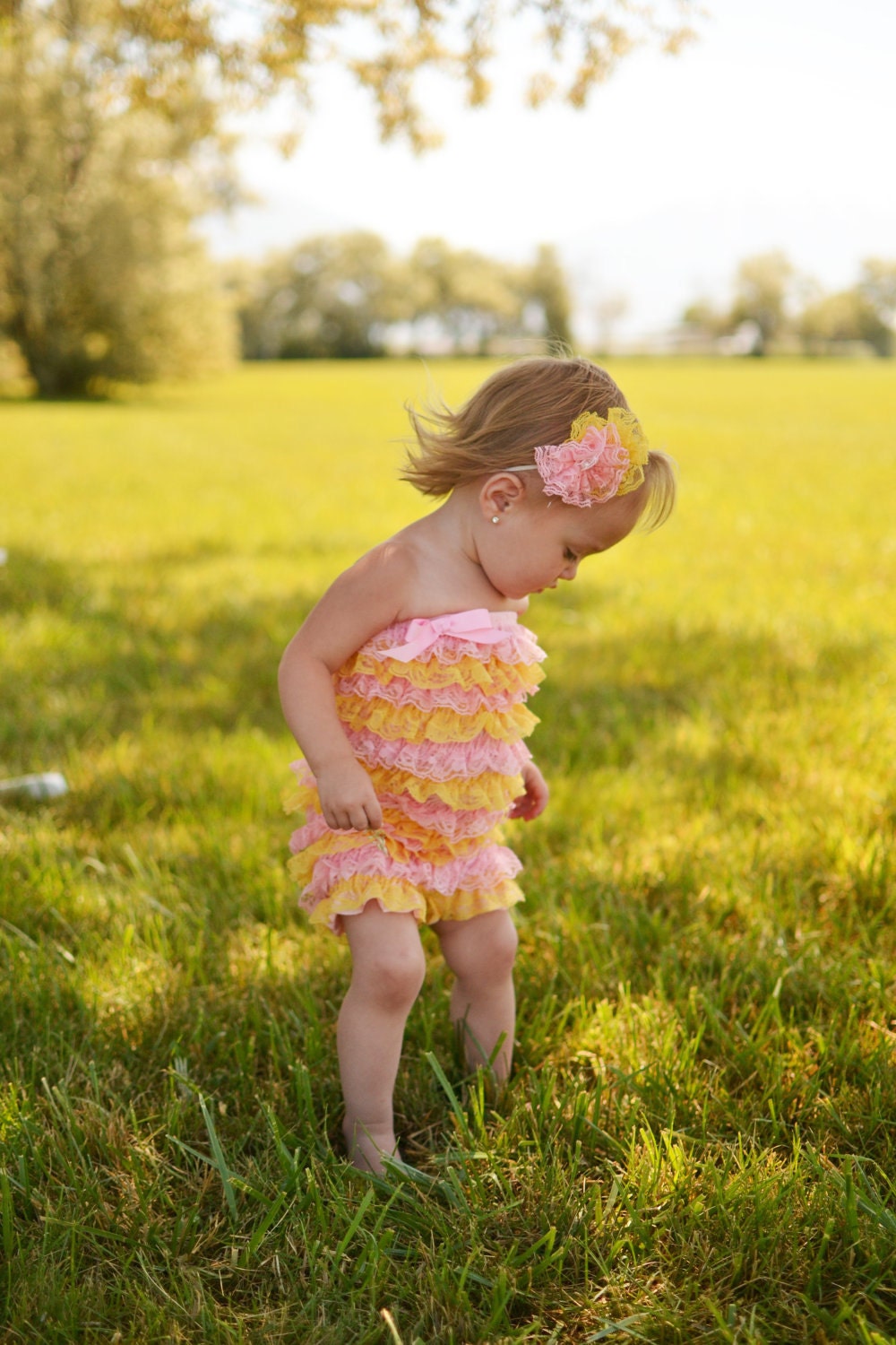 Pink Lemonade lace headband