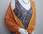 Alpaca Shawl - Saffron Yellow Crochet