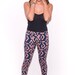 Hand Printed Leggings in Navy and Orange Punch 'Face' Print