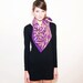 Hand Printed South West Scarf in Gold on Plum