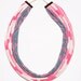 Hand Printed Slate and Hot PInk Fabric Necklace