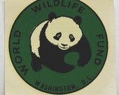 World Wildlife Fund Washington D.C. panda vintage water decal