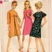 Vintage 1960s Dress with Ruffled Sleeves Or Inverted Front Pleat Pattern B36