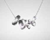 Triple Orchid Necklace in Silver - Perfect Gift - Dainty Flower Pendant Suspended on Sterling Silver Chain - morganprather