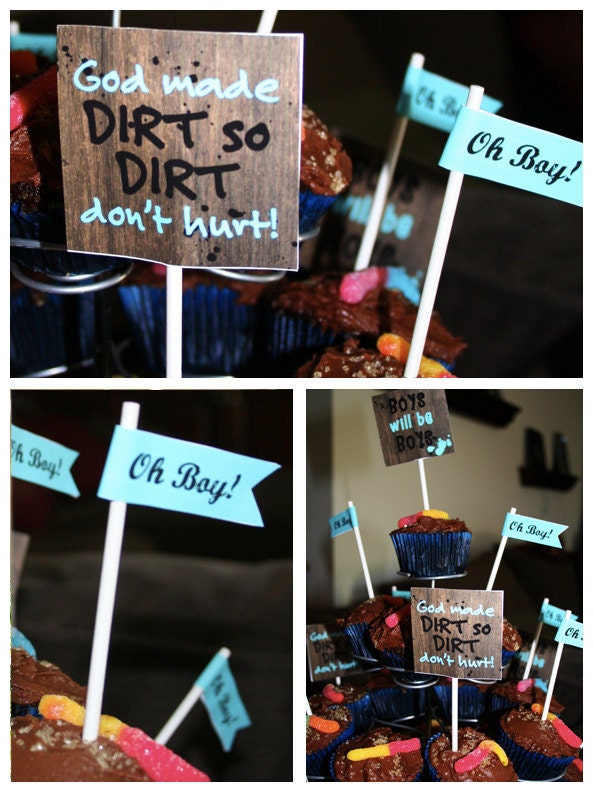 Baby Boy Baby Shower: No Pink Allowed Party Accessories (DIY Printables)