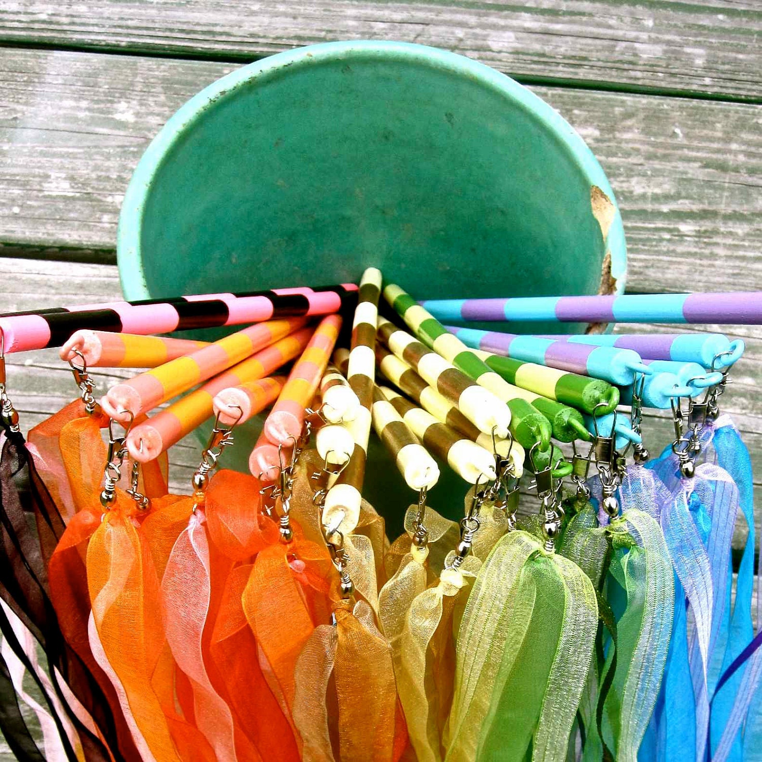 Fairy Rainbow Ribbon Wand