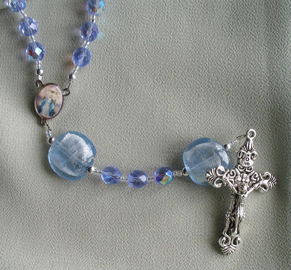 June Birthstone Rosary in Alexandrite Glass Beads