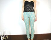 Handmade. Green Circus Pixel Leggings (Xs)