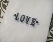 LOVE glassine bags, wedding favor or candy buffet bag, set of 50