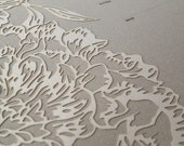 Papercut Ketubah - Peonies