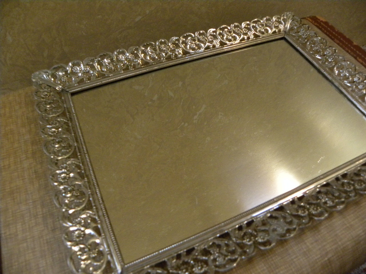 Vintage Gold Filigree Vanity Mirror
