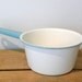 Vintage Enamelware cooking pot -- Turquoise and White Enamelware Pot from the 1930s